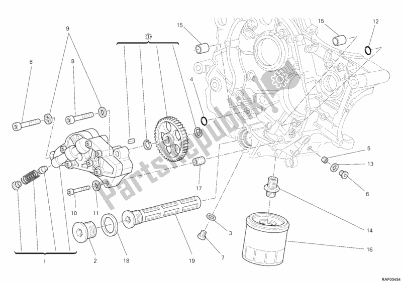 Todas as partes de Bomba De óleo - Filtro do Ducati Monster 696 ABS 2012